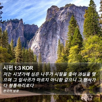 시편 1:3 KOR Bible Verse Image