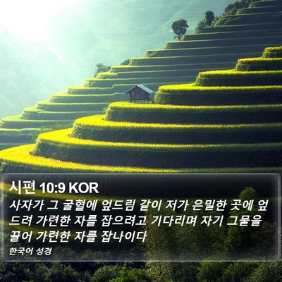 시편 10:9 KOR Bible Verse Image