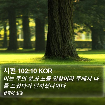 시편 102:10 KOR Bible Verse Image