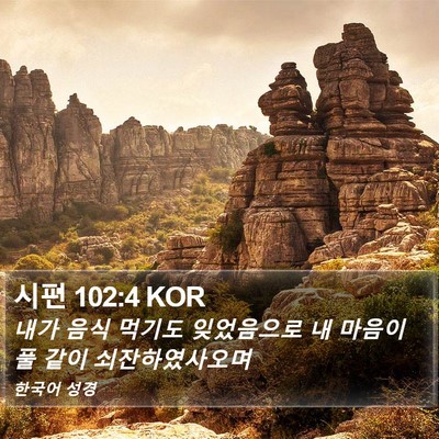 시편 102:4 KOR Bible Verse Image
