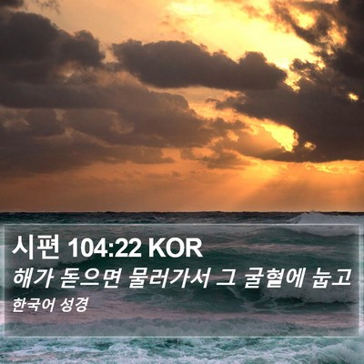 시편 104:22 KOR Bible Verse Image