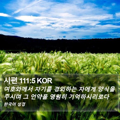 시편 111:5 KOR Bible Verse Image