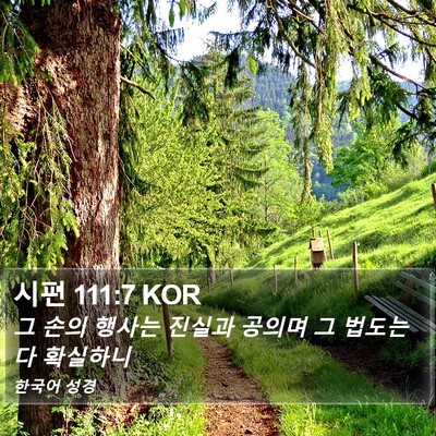 시편 111:7 KOR Bible Verse Image