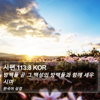 시편 113:8 KOR Bible Verse Image