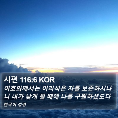 시편 116:6 KOR Bible Verse Image