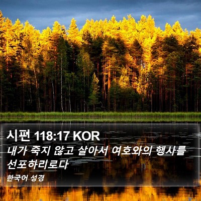 시편 118:17 KOR Bible Verse Image