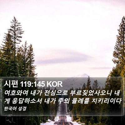 시편 119:145 KOR Bible Verse Image