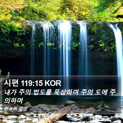 시편 119:15 KOR Bible Verse Image