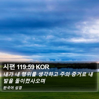 시편 119:59 KOR Bible Verse Image