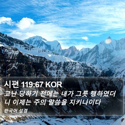 시편 119:67 KOR Bible Verse Image