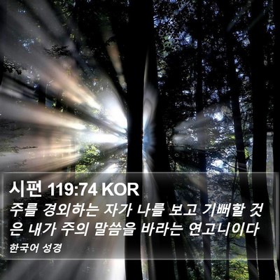 시편 119:74 KOR Bible Verse Image