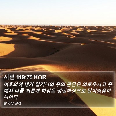 시편 119:75 KOR Bible Verse Image