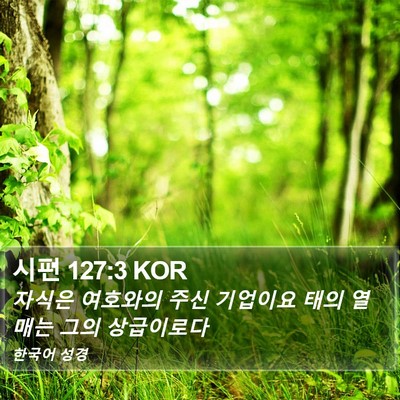 시편 127:3 KOR Bible Verse Image