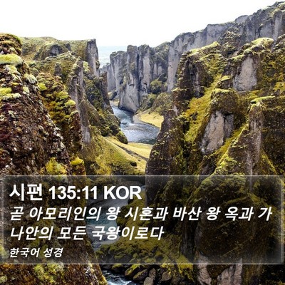 시편 135:11 KOR Bible Verse Image