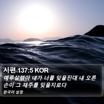 시편 137:5 KOR Bible Verse Image