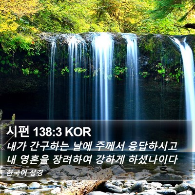 시편 138:3 KOR Bible Verse Image