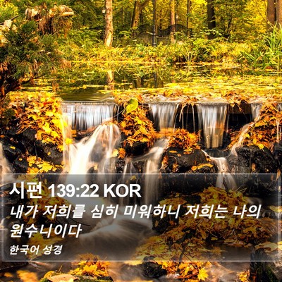 시편 139:22 KOR Bible Verse Image