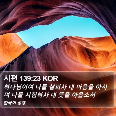 시편 139:23 KOR Bible Verse Image