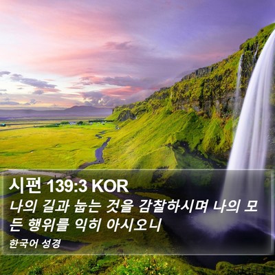 시편 139:3 KOR Bible Verse Image
