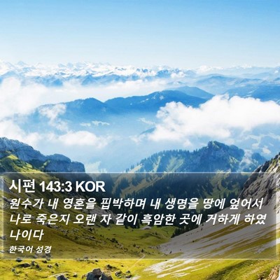 시편 143:3 KOR Bible Verse Image