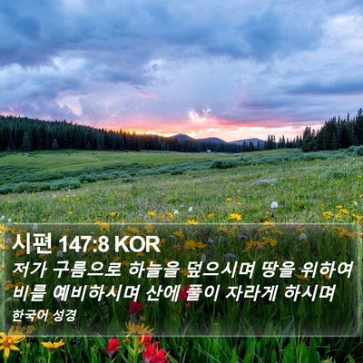 시편 147:8 KOR Bible Verse Image