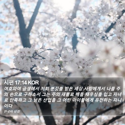 시편 17:14 KOR Bible Verse Image