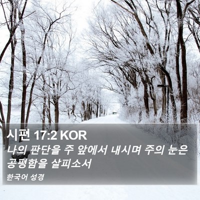 시편 17:2 KOR Bible Verse Image