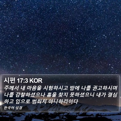 시편 17:3 KOR Bible Verse Image
