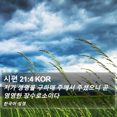 시편 21:4 KOR Bible Verse Image
