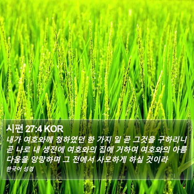 시편 27:4 KOR Bible Verse Image