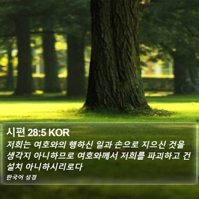 시편 28:5 KOR Bible Verse Image