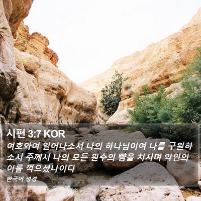 시편 3:7 KOR Bible Verse Image