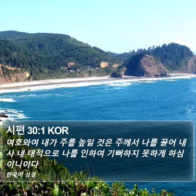 시편 30:1 KOR Bible Verse Image