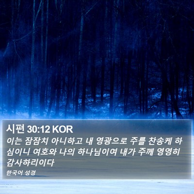 시편 30:12 KOR Bible Verse Image