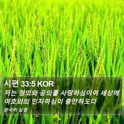 시편 33:5 KOR Bible Verse Image