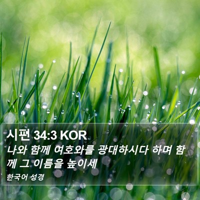 시편 34:3 KOR Bible Verse Image
