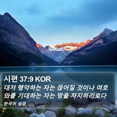 시편 37:9 KOR Bible Verse Image