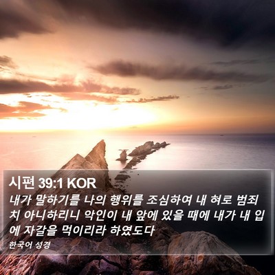 시편 39:1 KOR Bible Verse Image