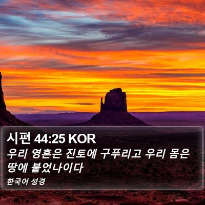 시편 44:25 KOR Bible Verse Image
