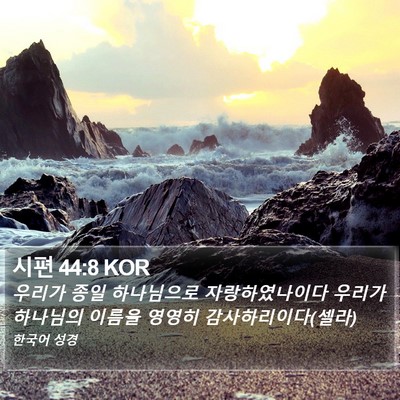 시편 44:8 KOR Bible Verse Image