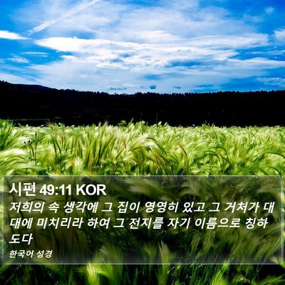 시편 49:11 KOR Bible Verse Image