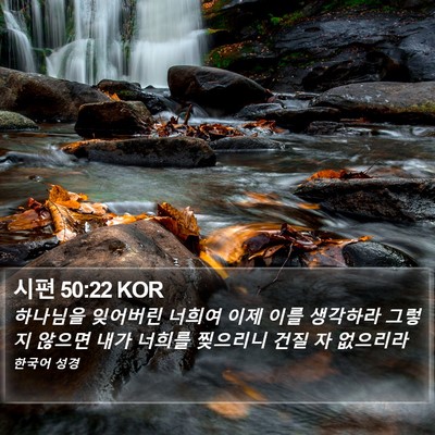 시편 50:22 KOR Bible Verse Image