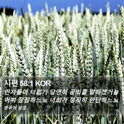 시편 58:1 KOR Bible Verse Image
