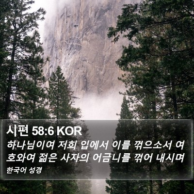 시편 58:6 KOR Bible Verse Image