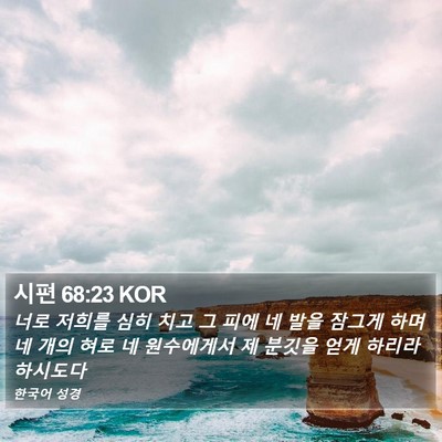 시편 68:23 KOR Bible Verse Image
