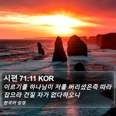 시편 71:11 KOR Bible Verse Image