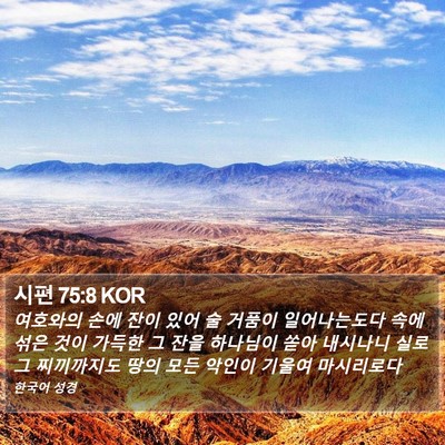 시편 75:8 KOR Bible Verse Image