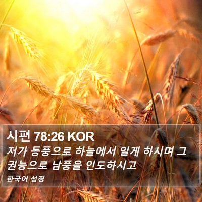 시편 78:26 KOR Bible Verse Image