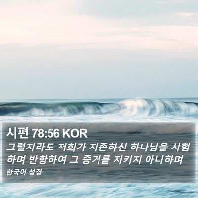 시편 78:56 KOR Bible Verse Image