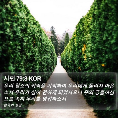 시편 79:8 KOR Bible Verse Image